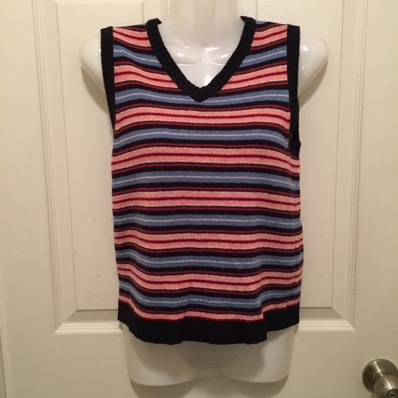 VINTAGE! ESPRIT! EUC! Striped Sweater Vest Tank S - Picture 2 of 16